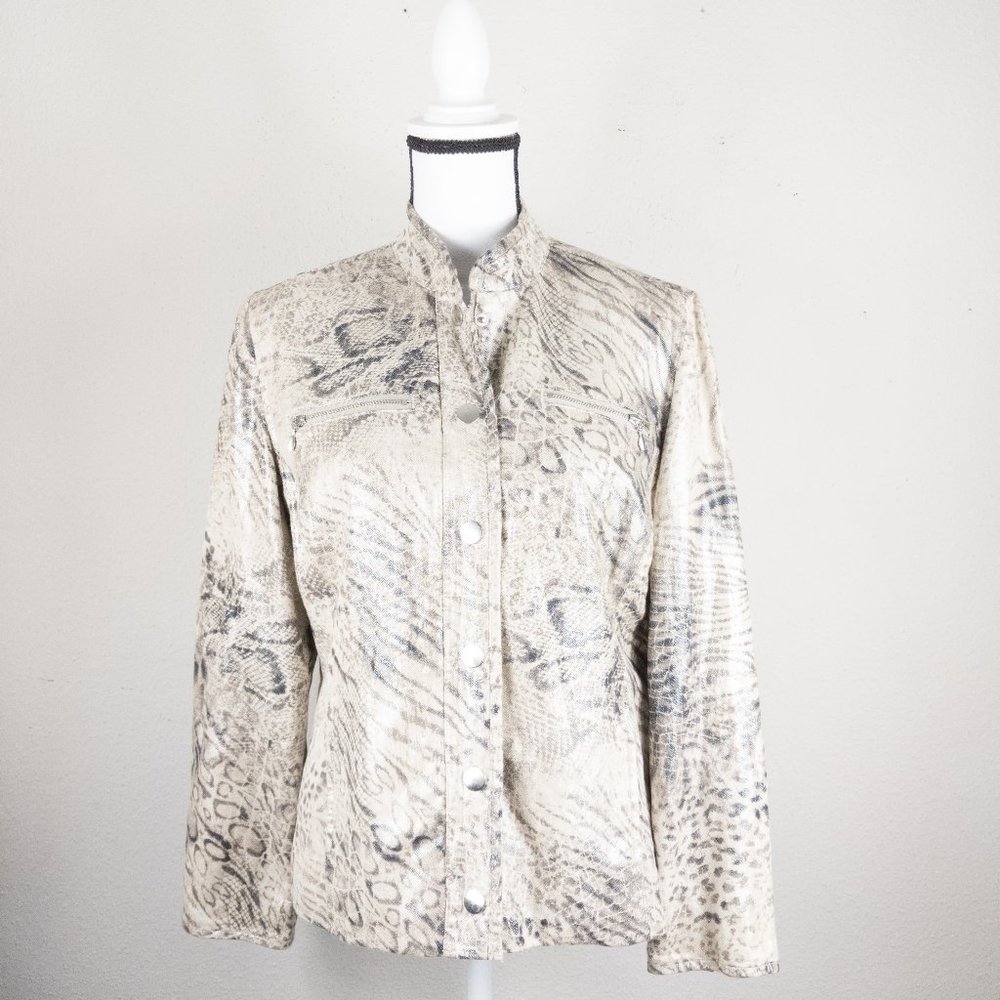 Chico's Snake Print Jacket Size1 (8/M)